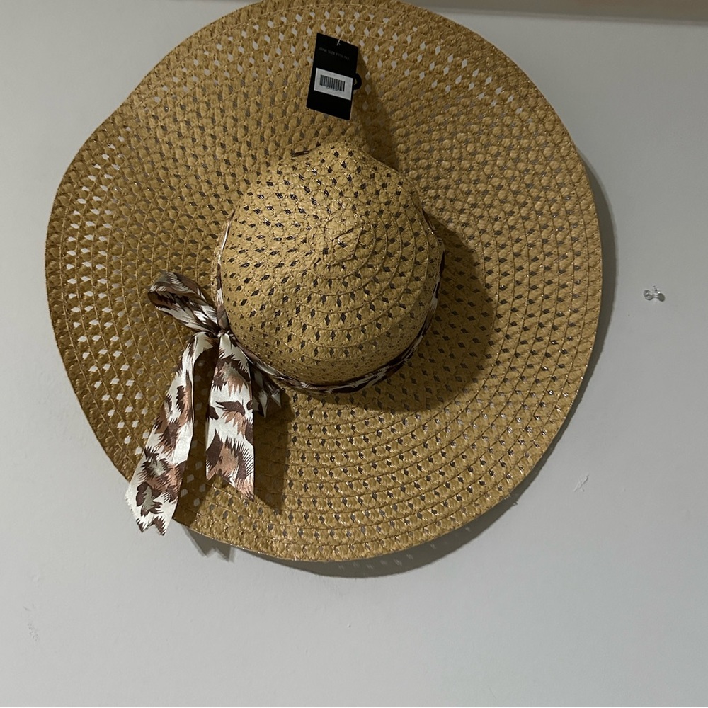 Unisex Leopard Print Ribbon Straw Sun Vacation Festival Beach Picnic Hats